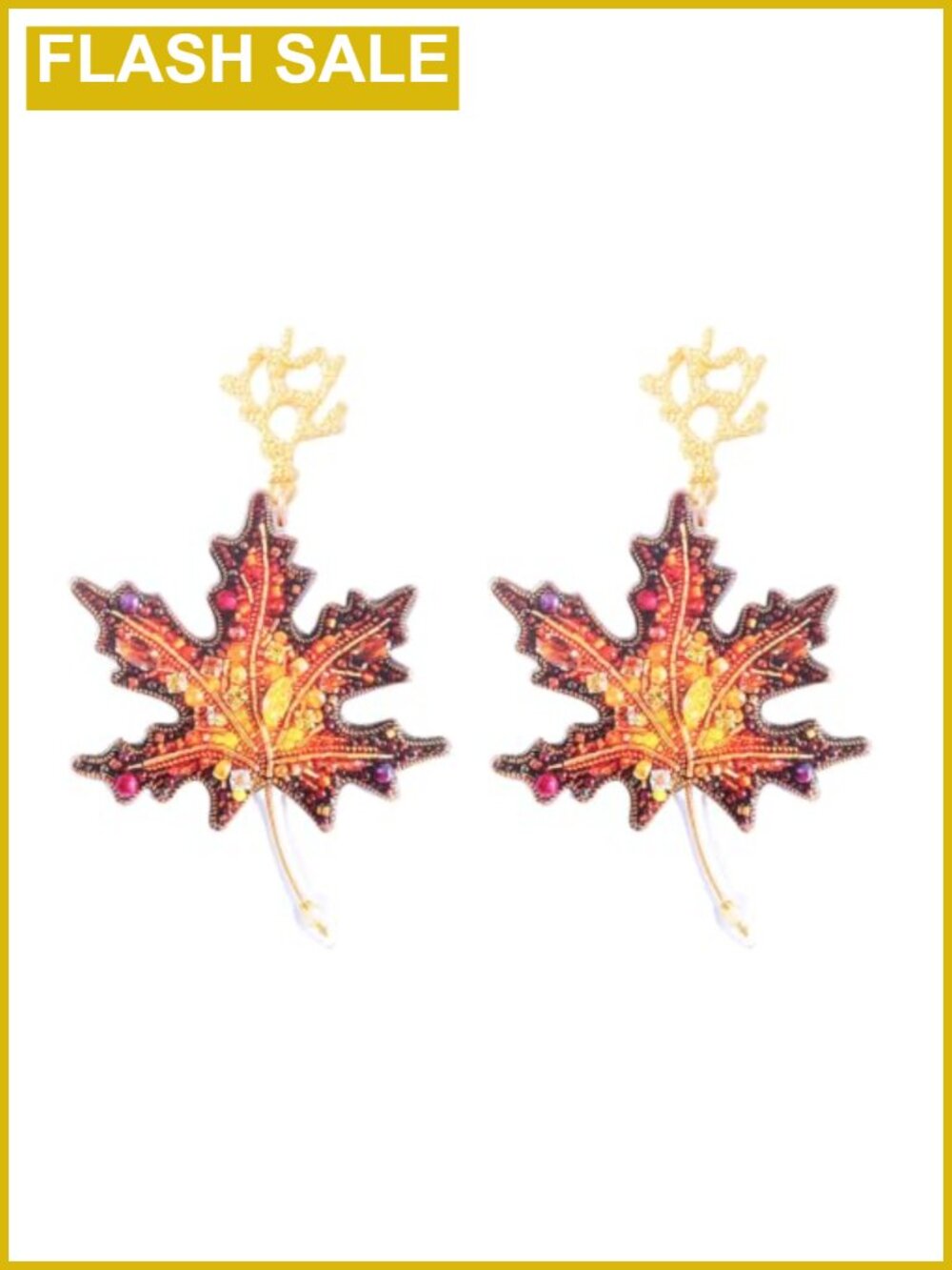 Maple Leaf Dangle Earrings Acrylic Alloy French Wire Fall